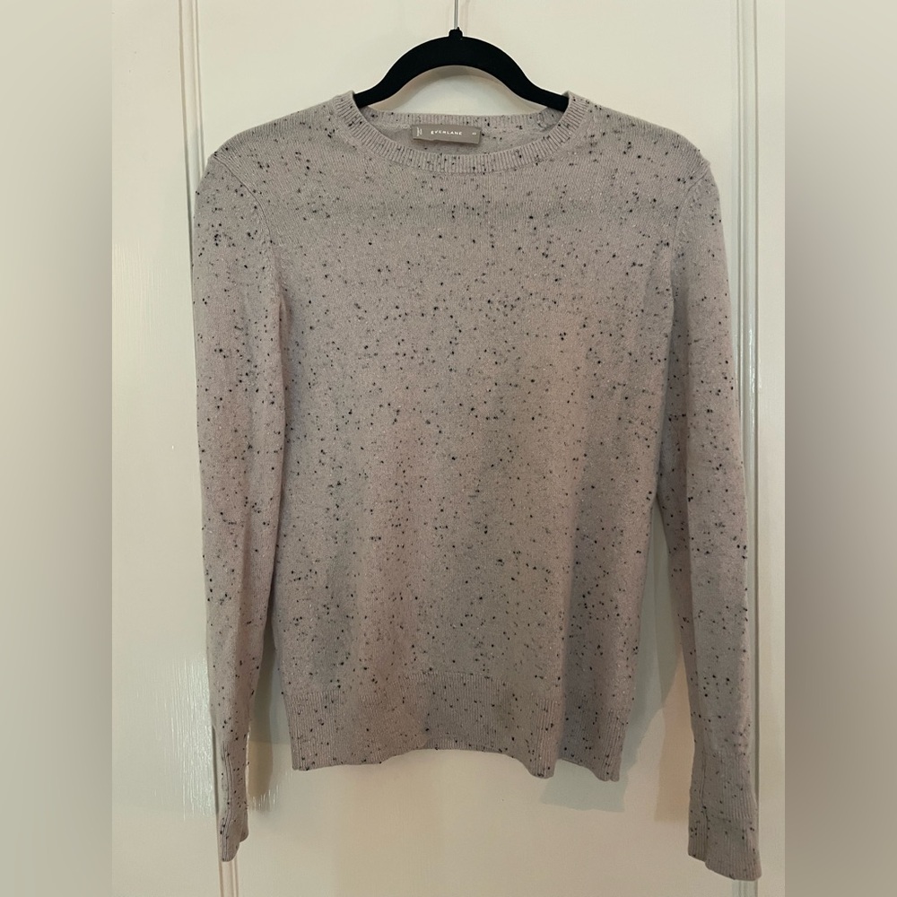 Everlane Cashmere Light Gray Speckled Crewneck Sweater size XS
